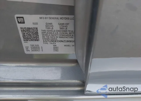 2022 GMC Sierra 1500 Limited 4Wd Short Box Slt from USA, damaged, VIN 1GTU9DED0NZ190816